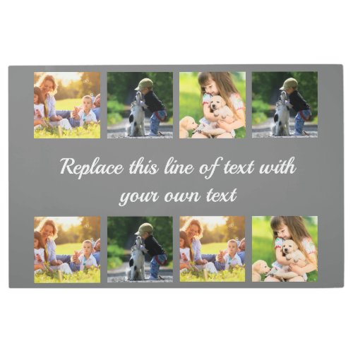 Personalize photo collage and text fleece blanket metal print