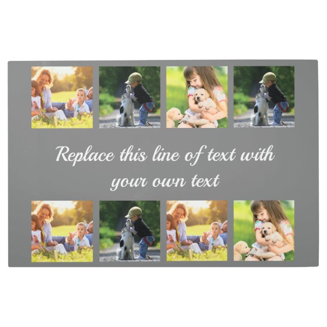 Personalize photo collage and text fleece blanket metal print (Front)