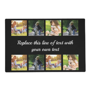 Personalize photo collage and text fleece blanket placemat