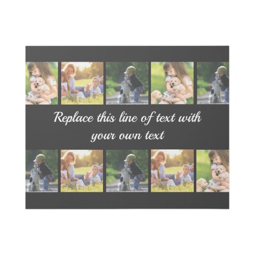 Personalize photo collage and text gallery wrap