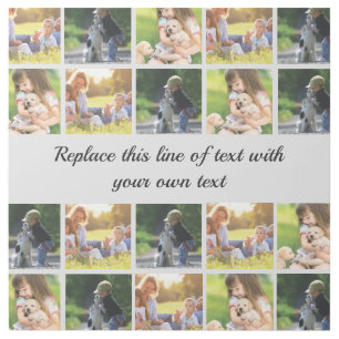 Personalize photo collage and text gallery wrap