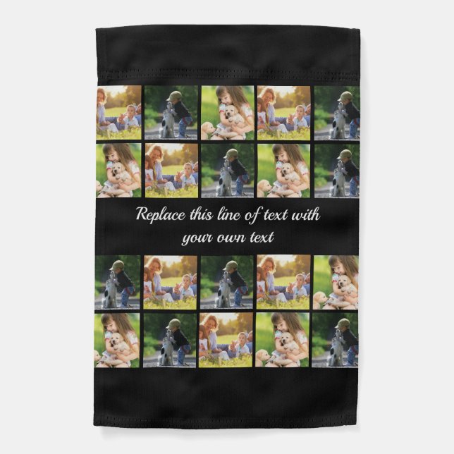 Personalize photo collage and text garden flag (Front)