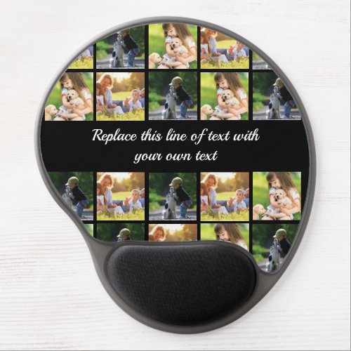 Personalize photo collage and text gel mouse pad