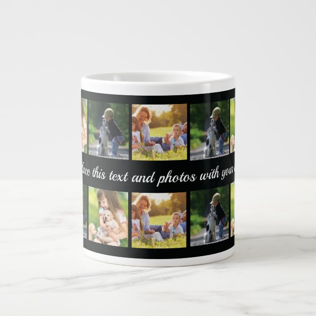Personalize photo collage and text giant coffee mu giant coffee mug (Front)