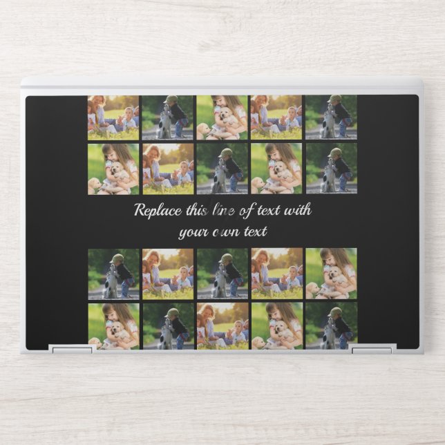 Personalize photo collage and text HP laptop skin (Front)