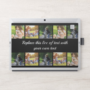 Personalize photo collage and text HP laptop skin