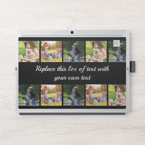 Personalize photo collage and text HP laptop skin