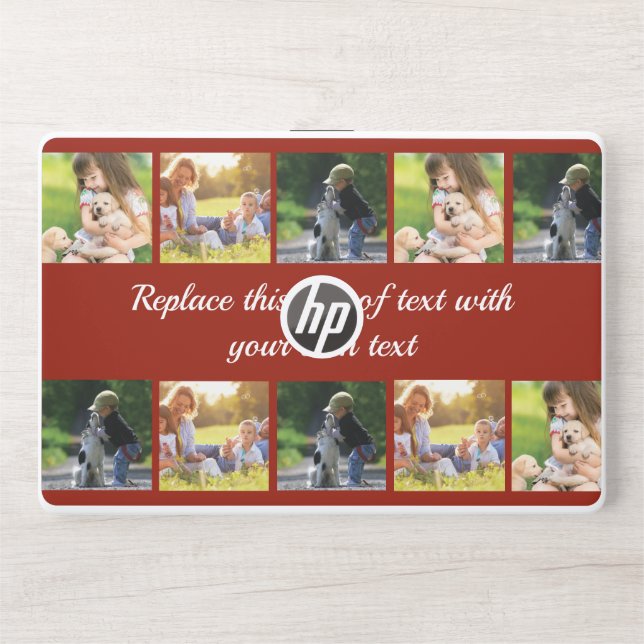 Personalize photo collage and text HP laptop skin (Front)