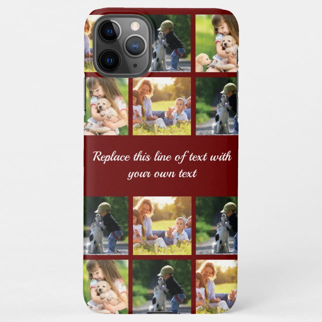 Personalize photo collage and text iPhone case (Back)