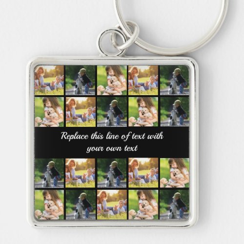 Personalize photo collage and text keychain