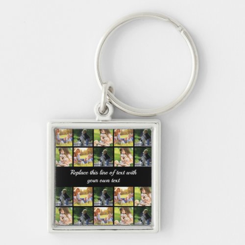 Personalize photo collage and text keychain