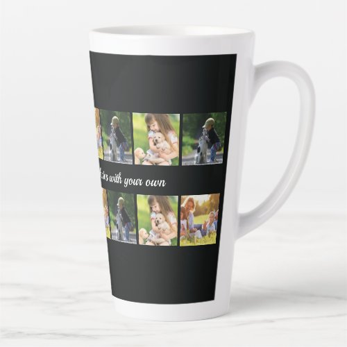 Personalize photo collage and text latte mug