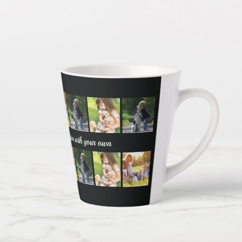 Personalize photo collage and text latte mug