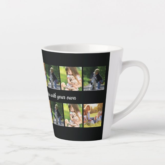 Personalize photo collage and text latte mug (Right)
