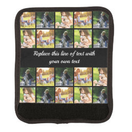 Personalize photo collage and text luggage handle wrap