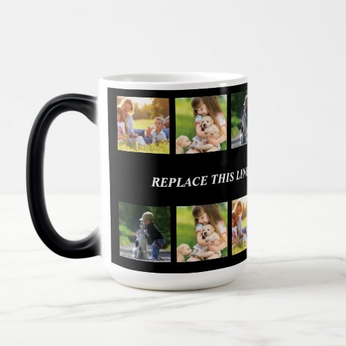 Personalize photo collage and text magic mug