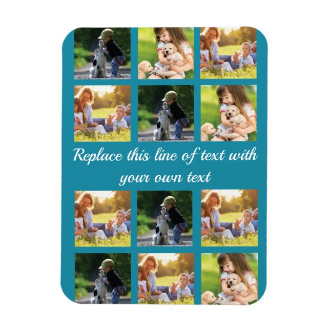 Personalize photo collage and text magnet (Vertical)