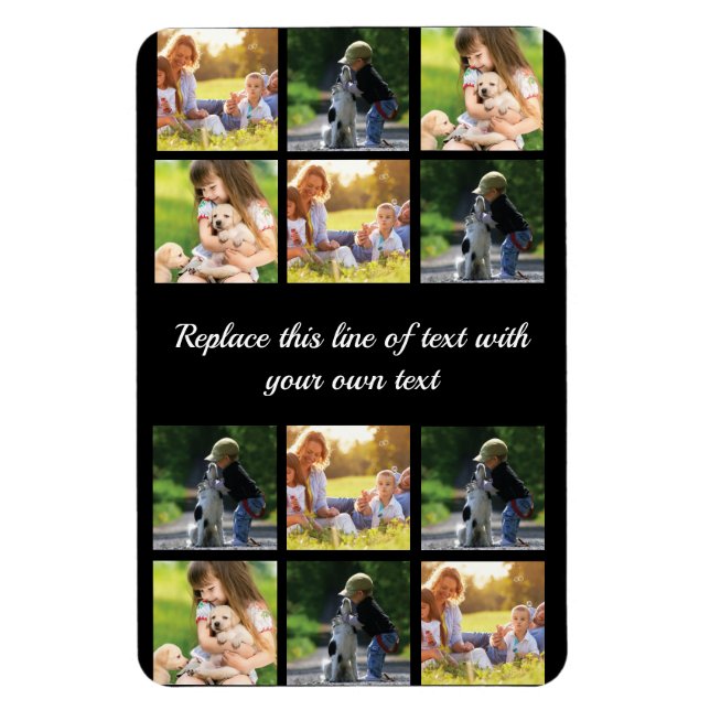 Personalize photo collage and text magnet (Vertical)