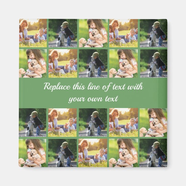 Personalize photo collage and text magnet (Front)
