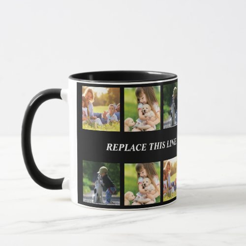 Personalize photo collage and text mug