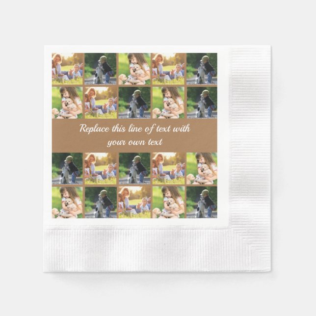 Personalize photo collage and text napkins (Front)