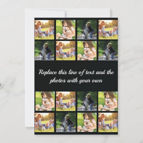 Personalize photo collage and text note card