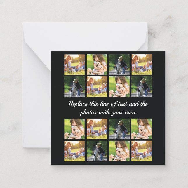 Personalize photo collage and text note card (Front)