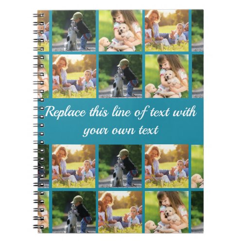 Personalize photo collage and text notebook