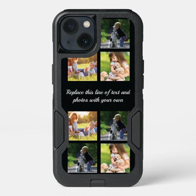 Personalize photo collage and text OtterBox samsun iPhone Case (Back)