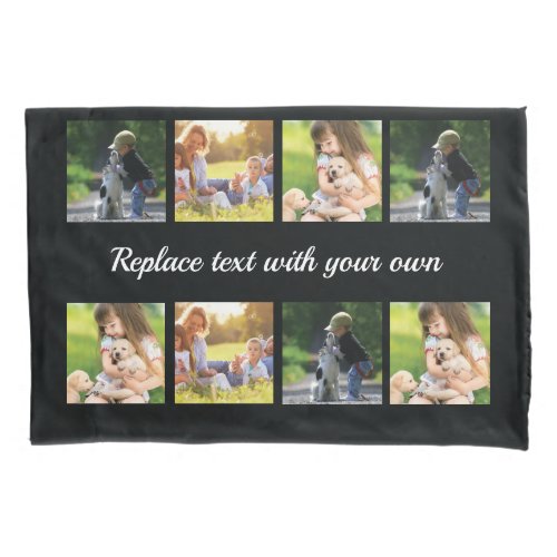 Personalize photo collage and text pillow case
