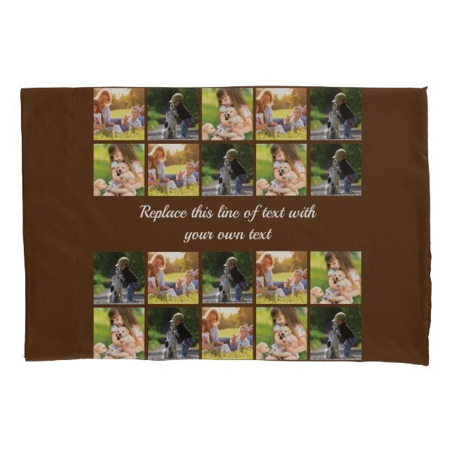 Personalize photo collage and text pillow case (Front)