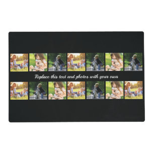 Personalize photo collage and text placemat