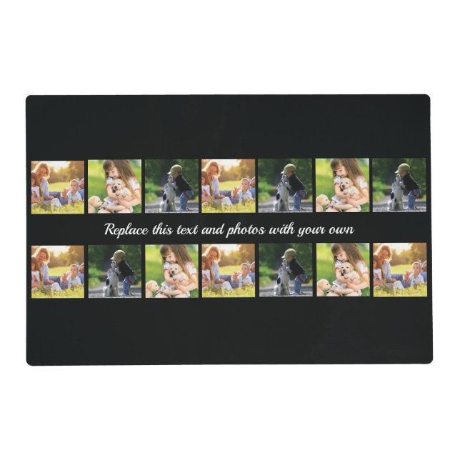 Personalize photo collage and text placemat (Front)