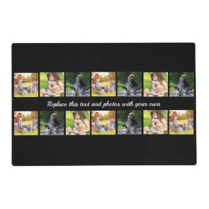 Personalize photo collage and text placemat