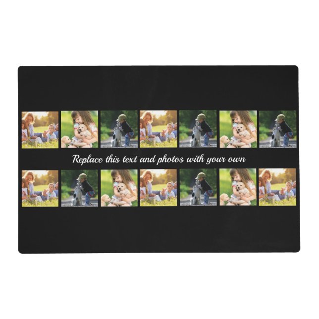 Personalize photo collage and text placemat (Front)