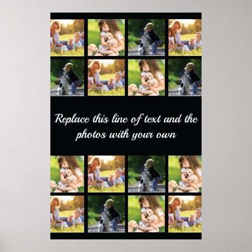Personalize photo collage and text poster