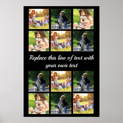 Personalize photo collage and text poster