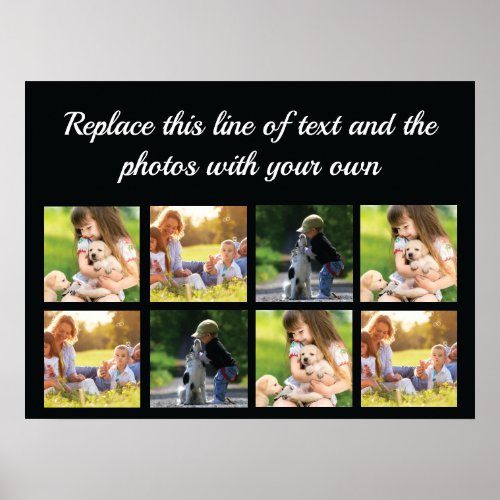 Personalize photo collage and text poster