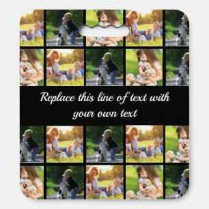 Personalize photo collage and text seat cushion