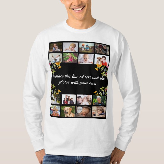 Personalize photo collage and text T-Shirt (Front)