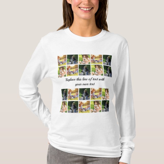 Personalize photo collage and text T-Shirt (Front)