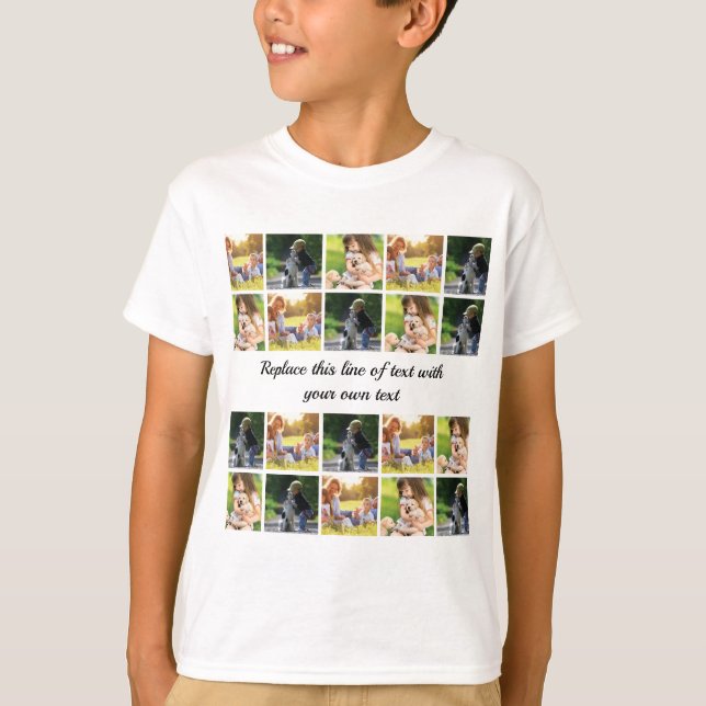 Personalize photo collage and text T-Shirt (Front)