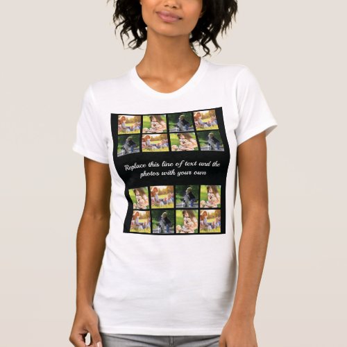 Personalize photo collage and text T_Shirt