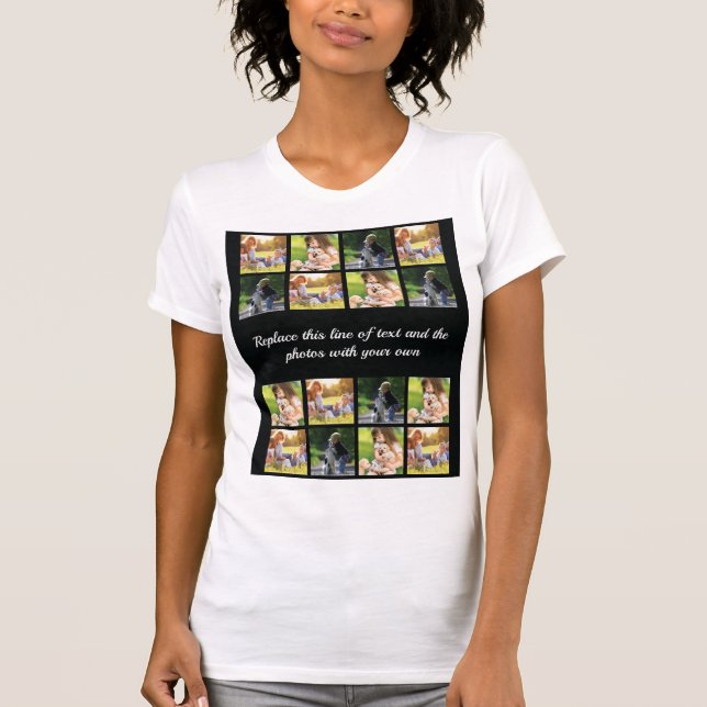 Personalize photo collage and text T-Shirt (Front)