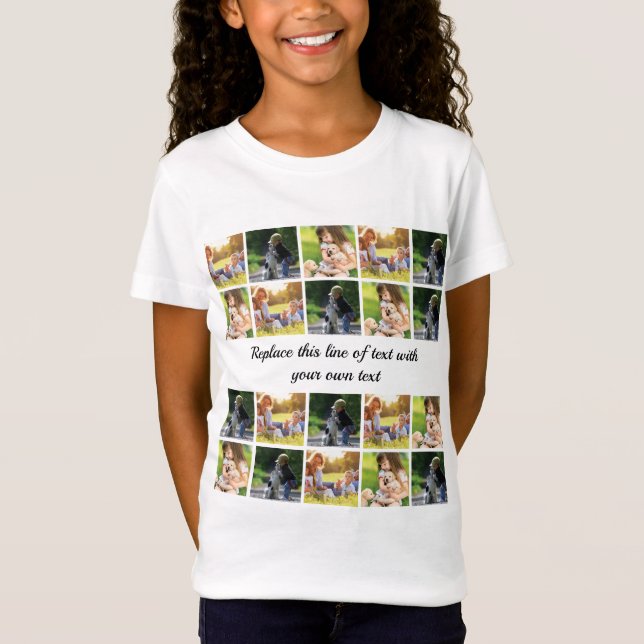 Personalize photo collage and text T-Shirt (Front)