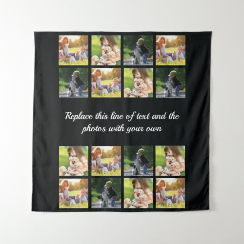 Personalize photo collage and text tapestry