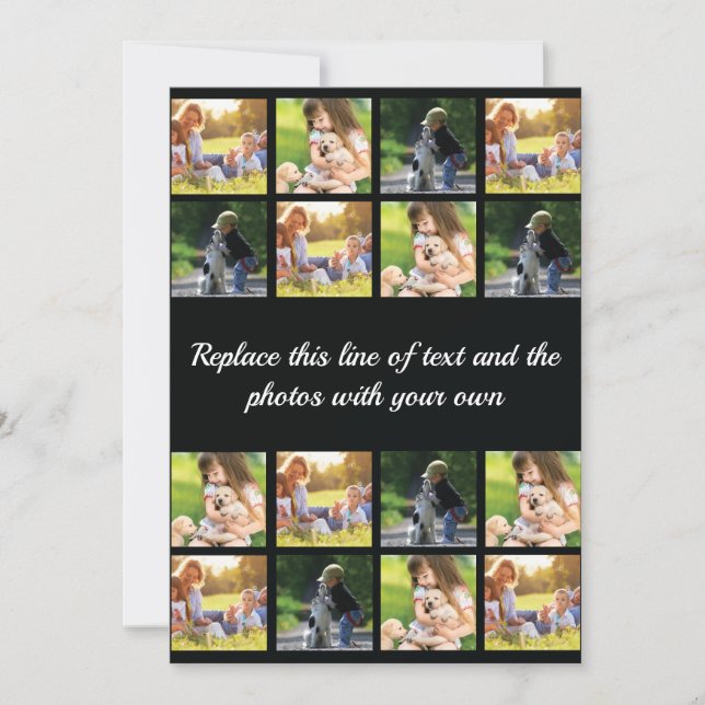 Personalize photo collage and text thank you card (Front)