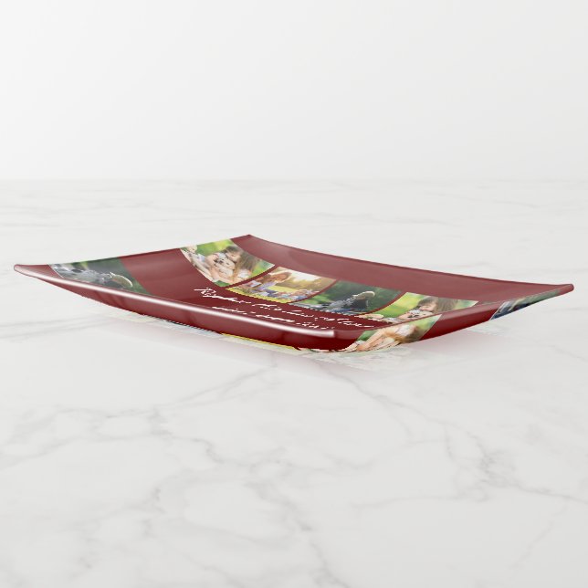 Personalize photo collage and text trinket tray (Angled)