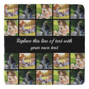 Personalize photo collage and text trivet