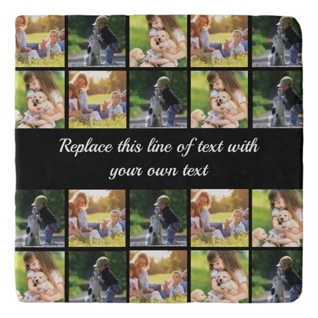 Personalize photo collage and text trivet (Front)